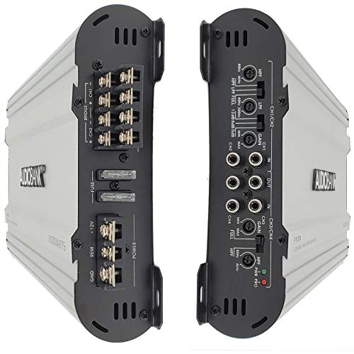 Audiobank 4 Channels 1000 WATTS Bridgedable Car Audio Stereo Amplifier P1004 Heavy-Duty Aluminum Alloy Heatsink | Class A-B Operation Remote On/Off Circuit Audiobank 4 Channels 1000 WATTS Bridgedable Car Audio Stereo Amplifier P1004 Heavy-Duty Aluminum Alloy Heatsink | Class A-B Operation Remote On/Off Circuit